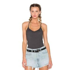 Chaser Revolve DOUBLE V NECK RIB CAMI BEAR Purple Women’s Top SZ M